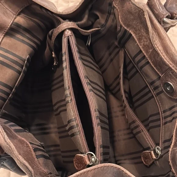 Frye Brown Leather Shoulder Bag with Structured Design - Picture 6 of 15